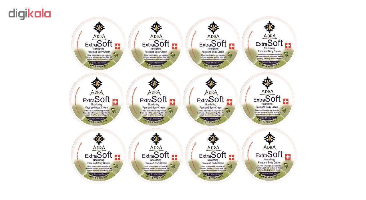 کرم مرطوب کننده آدرا مدل Olive حجم 200 میلی لیتر مجموعه 12 عددی