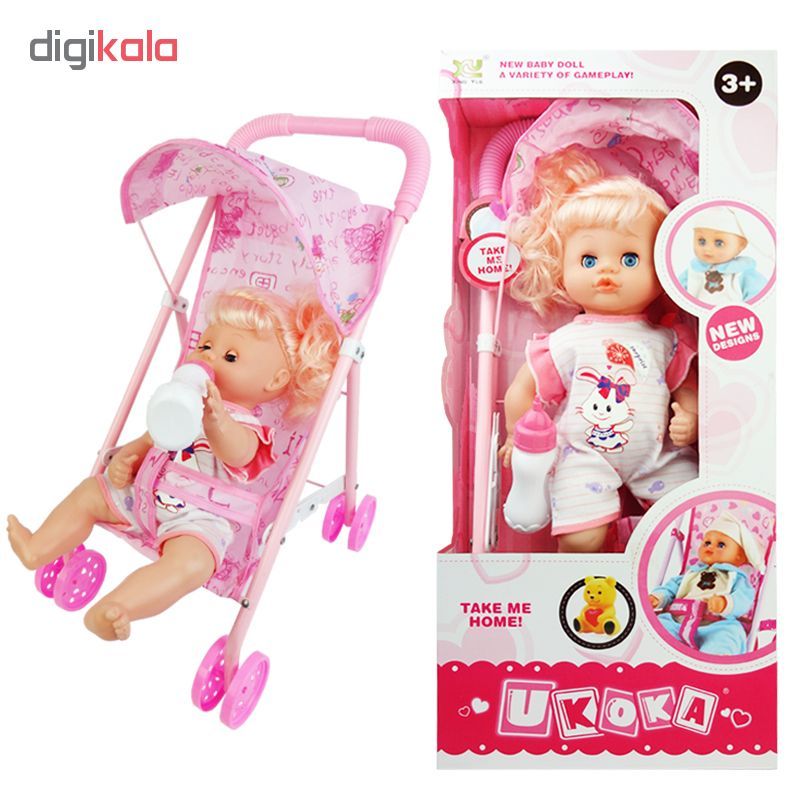 عروسک یوکوکا مدل Ukoka Doll 8013با کالسکه