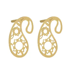 گوشواره طلا 18 عیار زنانه آمانژ طرح بته کد 308D2742