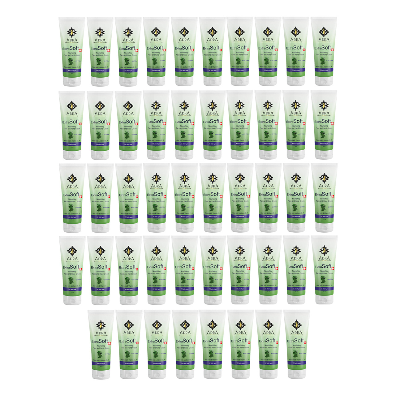 کرم مرطوب کننده آدرا مدل Aloevera حجم 75 میلی لیتر مجموعه 48 عددی