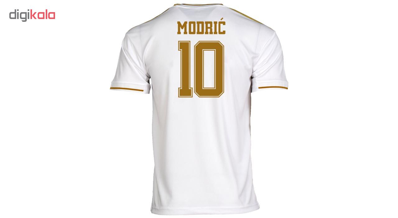 ست تی شرت و شلوارک ورزشی مردانه طرح رئال مادرید و مودریچ 20-home2019 رنگ سفید