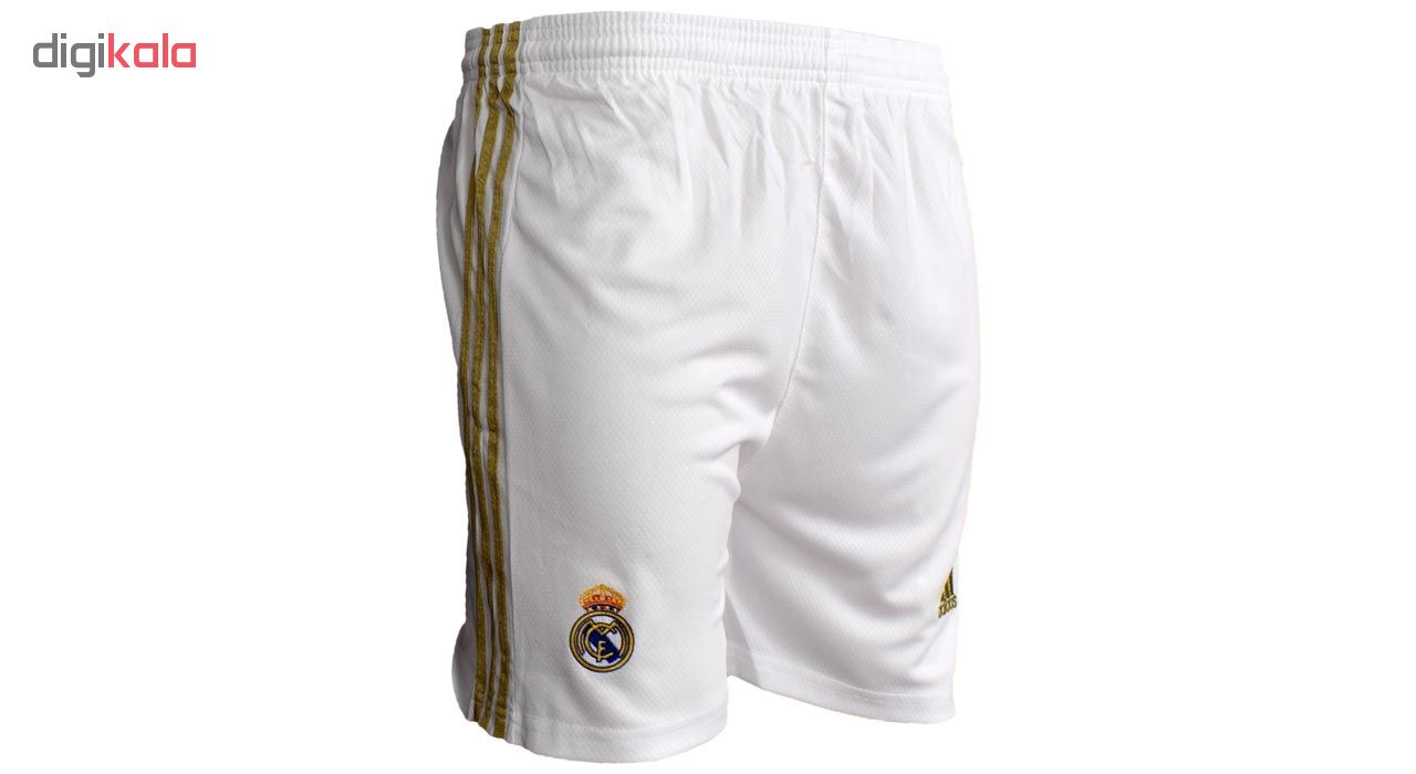 ست تی شرت و شلوارک ورزشی مردانه طرح رئال مادرید و مودریچ 20-home2019 رنگ سفید