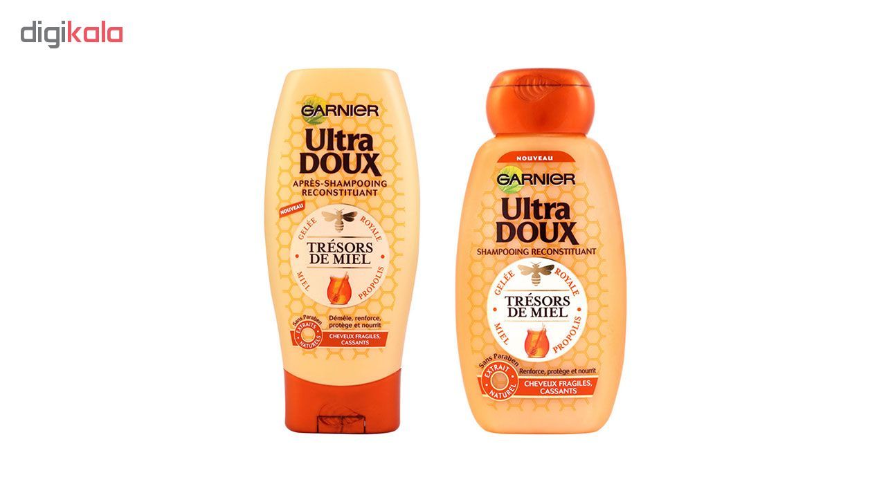 مجموعه شامپو و نرم کننده مو گارنیه سری Ultra Doux مدل Honey main 1 1