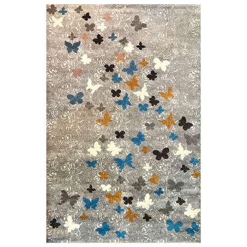 فرش ماشینی ساوین کد 4054 زمینه نقره ای