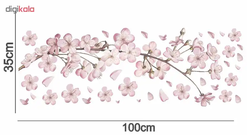 استیکر دیواری طرح شکوفه های بهاری کد 02
