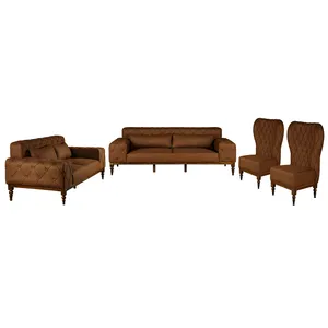 مبل راحتی هفت نفره چشمه نور کد MA-314-BR-BR+k