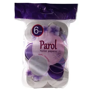 دستمال توالت پارول مدل Violet Flowers بسته 6 عددی