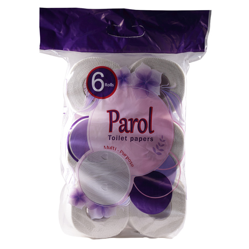 دستمال توالت پارول مدل Violet Flowers بسته 6 عددی