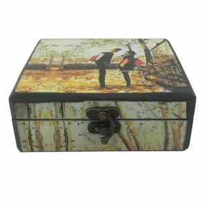 جعبه هدیه چوبی طرح عشق پاییزی کد 650425