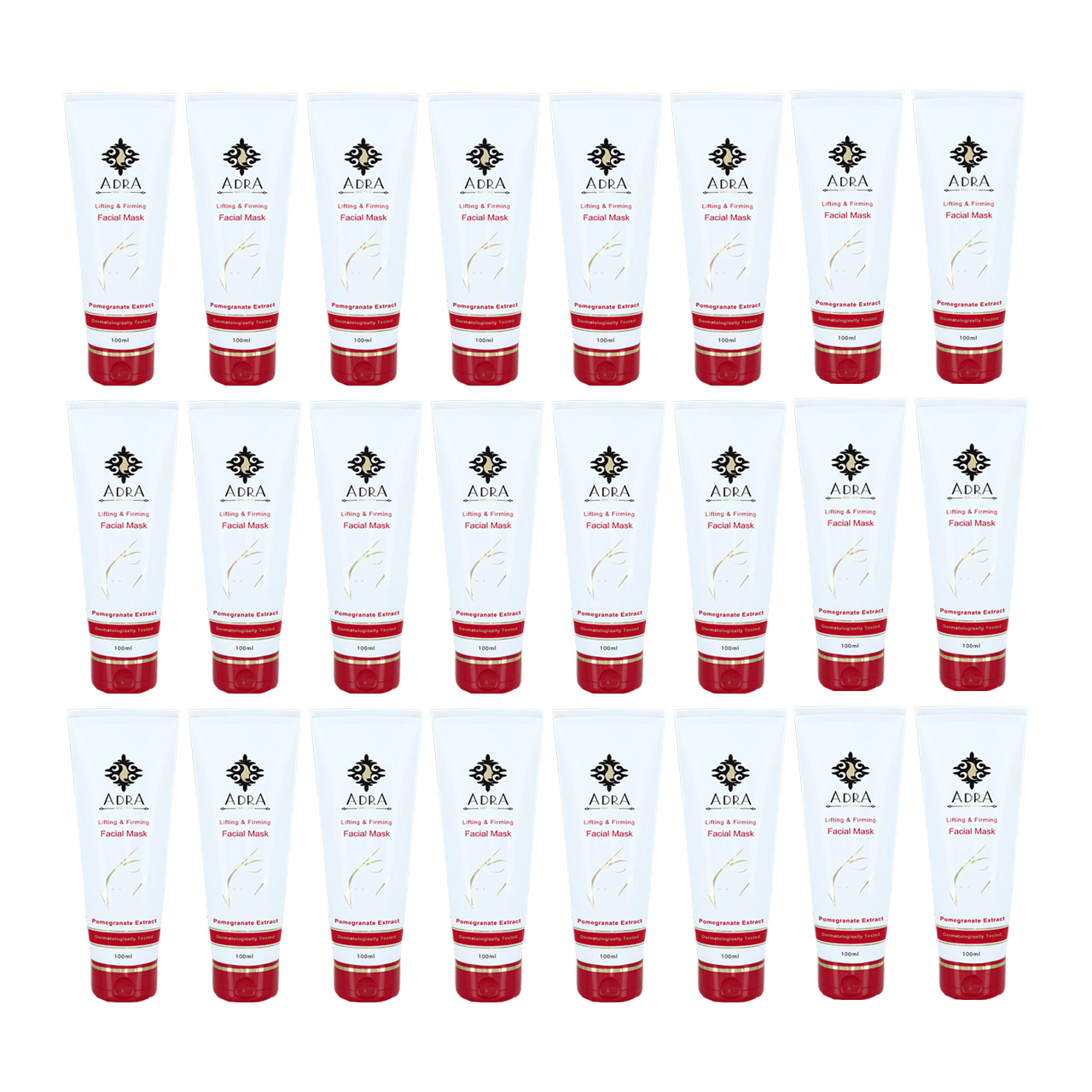 ماسک صورت آدرا مدل Pomegranate حجم 100 میلی لیتر مجموعه 24 عددی