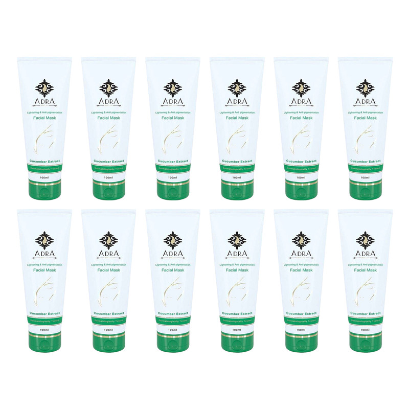 ماسک صورت آدرا مدل Cucumber Extract حجم 100 میلی لیتر مجموعه 12 عددی