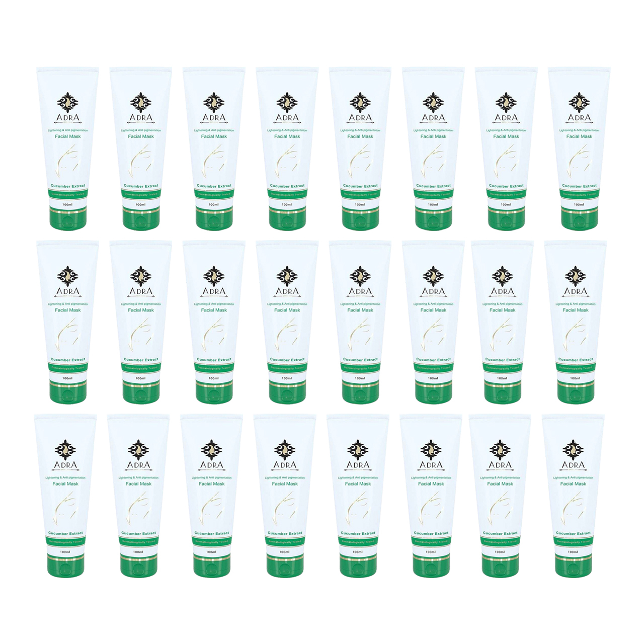 ماسک صورت آدرا مدل Cucumber Extract حجم 100 میلی لیتر مجموعه 24 عددی