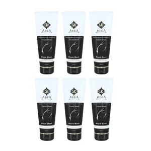 ماسک صورت آدرا مدل Black Mask حجم 100 میلی لیتر مجموعه 6 عددی