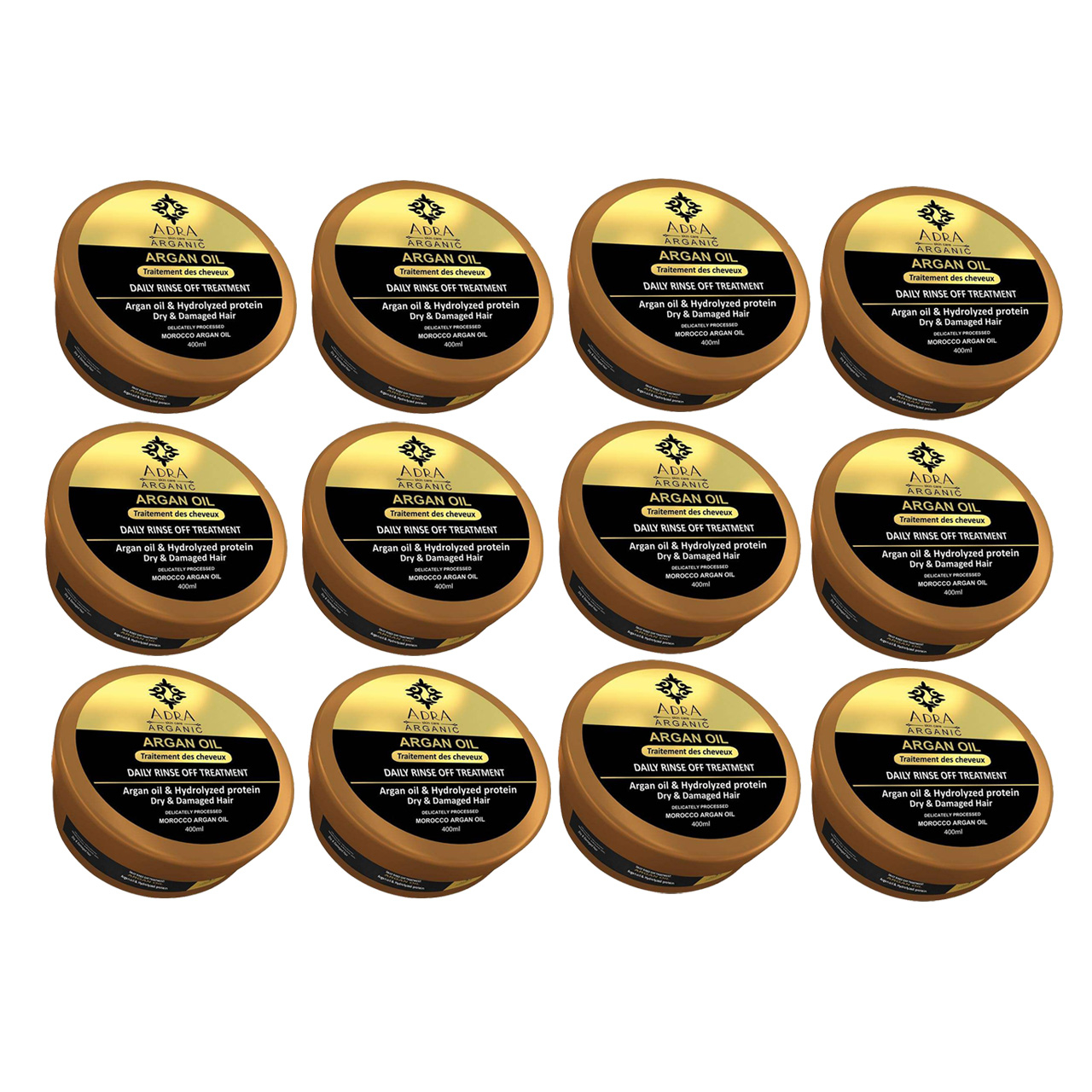 ماسک مو آدرا مدل Argan Oil حجم 400 میلی لیتر مجموعه 12 عددی