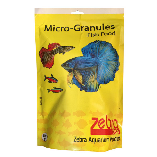 غذای خشک ماهی زبرا مدل Micro-granules وزن 500 گرم