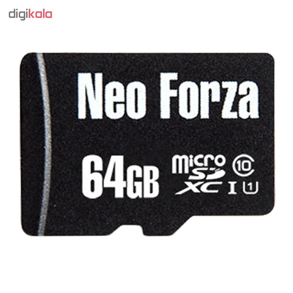 کارت حافظه microSDXC نئوفورزا کلاس 10 استاندارد UHS-I U1 سرعت 80MBps ظرفیت 64 گیگابایت به همراه آداپتور SD