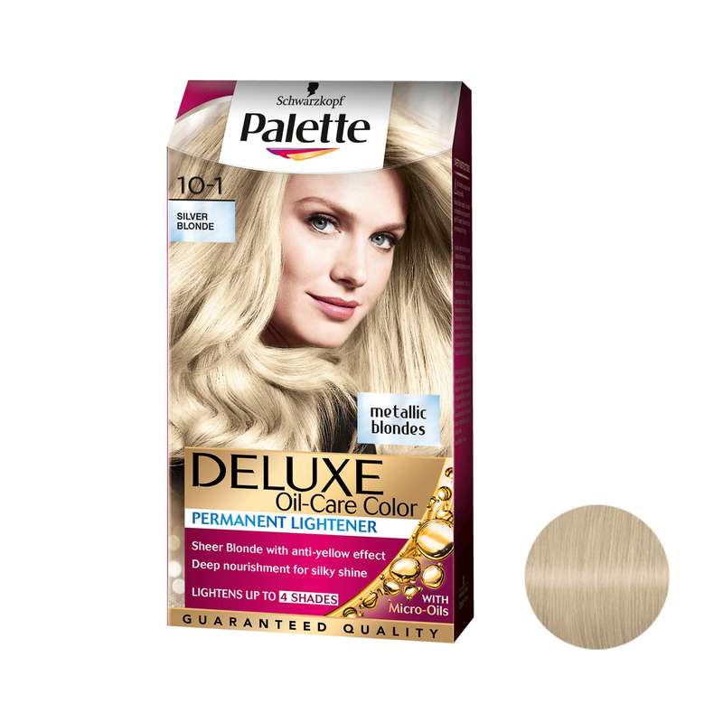 کیت رنگ مو پلت سری DELUXE شماره 1-10 حجم 50 میلی لیتر رنگ بلوند نقره ای کیت رنگ مو پلت سری DELUXE شماره 1-10 حجم 50 میلی لیتر رنگ بلوند نقره ای