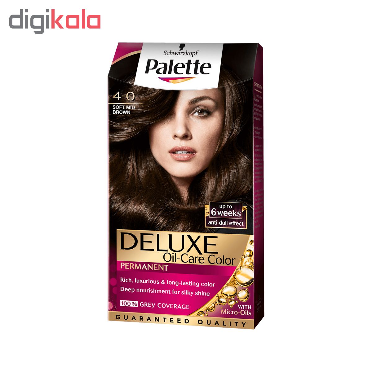 کیت رنگ مو پلت سری DELUXE شماره 0-4 حجم 50 میلی لیتر رنگ قهوه ای متوسط