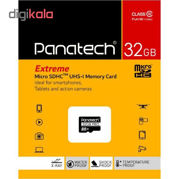 کارت حافظه‌ microSDXC پاناتک مدل Extreme کلاس 10 استاندارد UHS-I سرعت 30MBps ظرفیت 32 گیگابایت