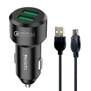 شارژر فندکی یسیدو مدل y26 به همراه کابل تبدیل microUSB