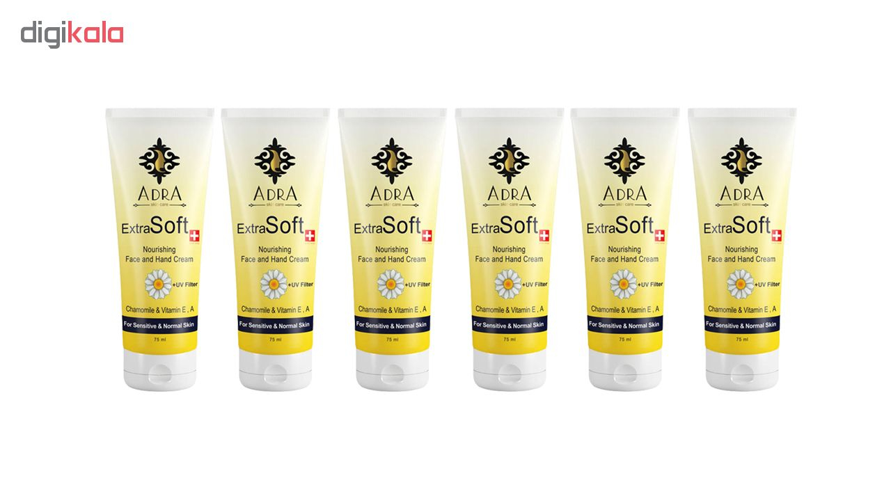کرم مرطوب کننده آدرا مدل Chamomile حجم 75 میلی لیتر مجموعه 6 عددی