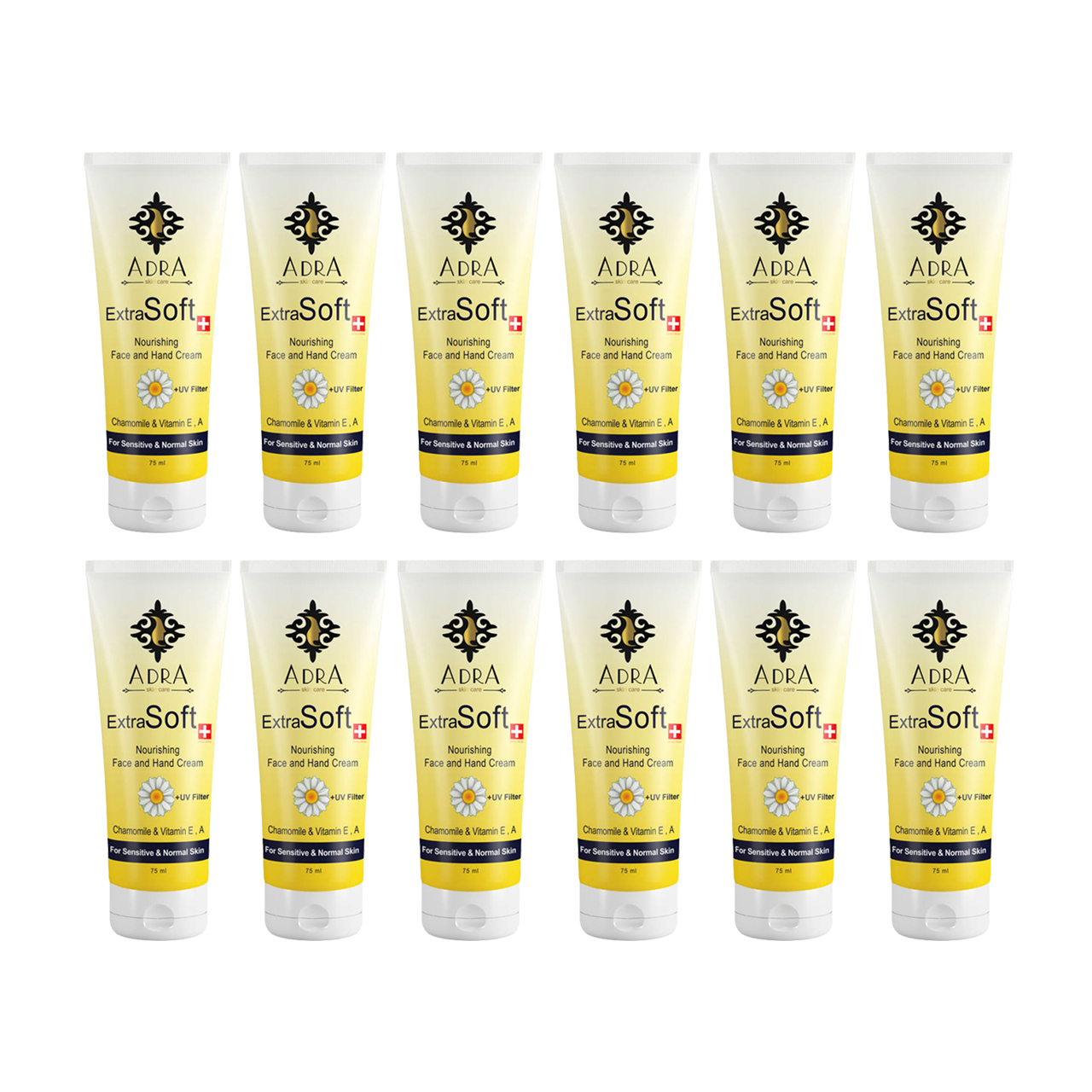 کرم مرطوب کننده آدرا مدل Chamomile حجم 75 میلی لیتر مجموعه 12 عددی