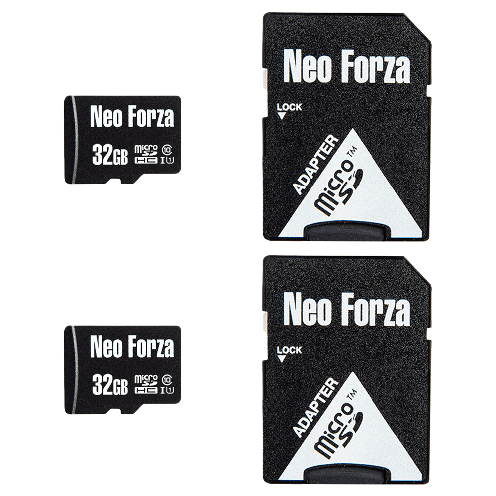 کارت حافظه microSDHC نئوفورزا کلاس 10 استاندارد UHS-I U1 سرعت 80MBps ظرفیت 32 گیگابایت به همراه آداپتور SD بسته 2عددی