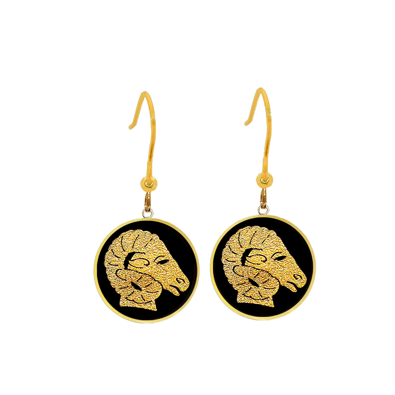 گوشواره طلا 24 عیار زنانه مارک گلد طرح ماه فروردین