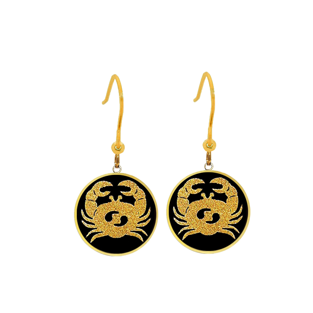 گوشواره طلا 24 عیار زنانه مارک گلد طرح ماه تیر