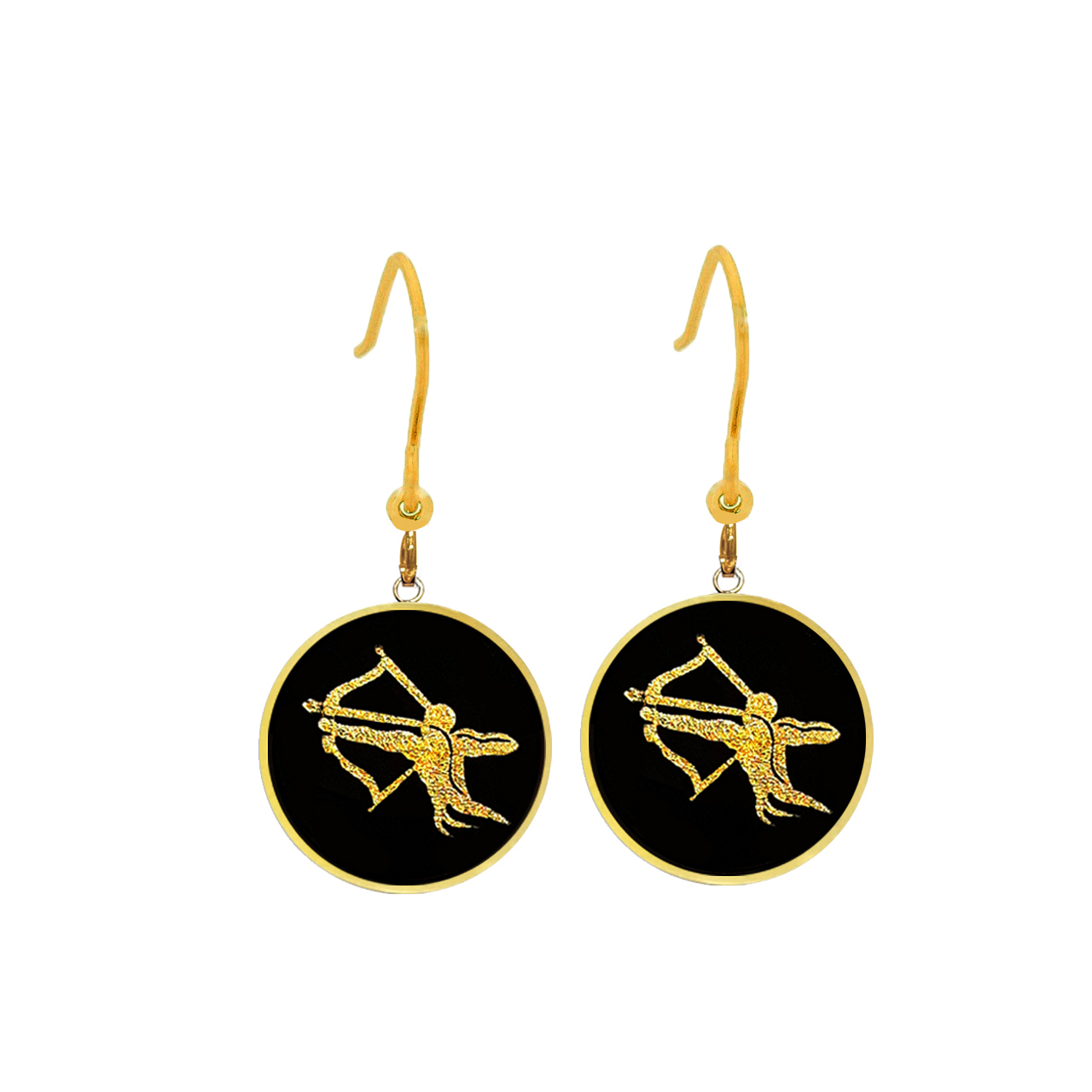 گوشواره طلا 24 عیار زنانه مارک گلد طرح ماه آذر