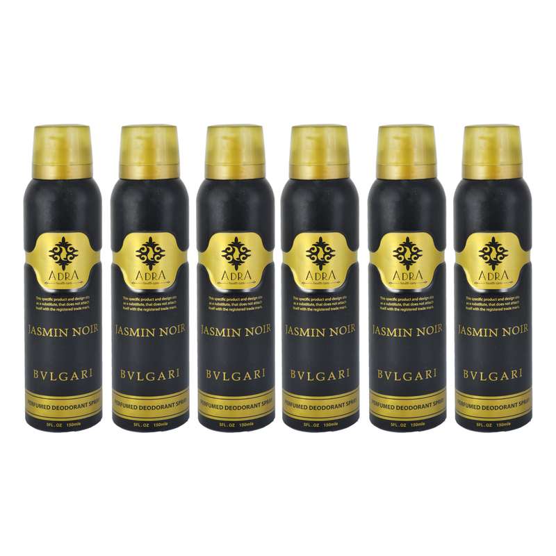 اسپری خوشبو کننده بدن زنانه آدرا مدل Bvlgari حجم 150 میلی لیتر مجموعه 6 عددی
