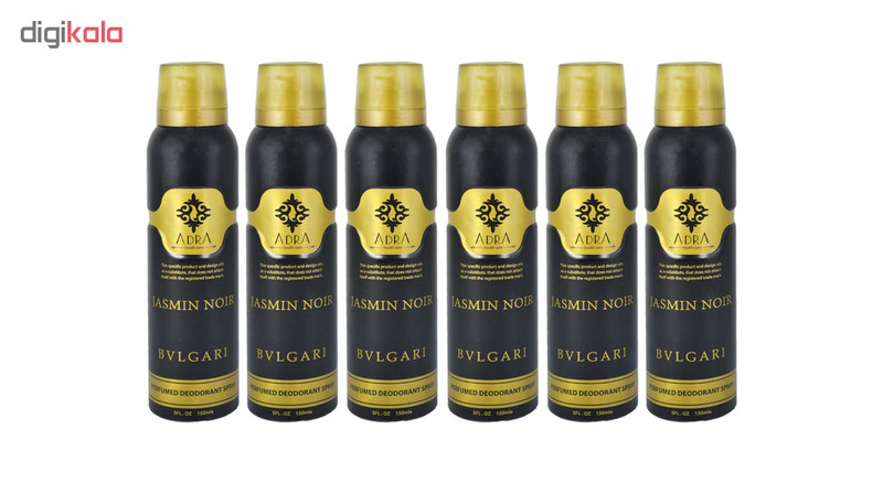 اسپری خوشبو کننده بدن زنانه آدرا مدل Bvlgari حجم 150 میلی لیتر مجموعه 6 عددی