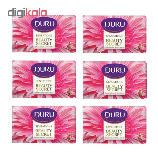 صابون شستشو دورو مدل BEAUTY SECRET وزن 90 گرم بسته 6 عددی