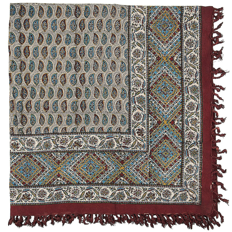 سفره قلمکار ممتاز اثر عطریان مدل دو رویه طرح 7 سایز 120 × 120 سانتی متر