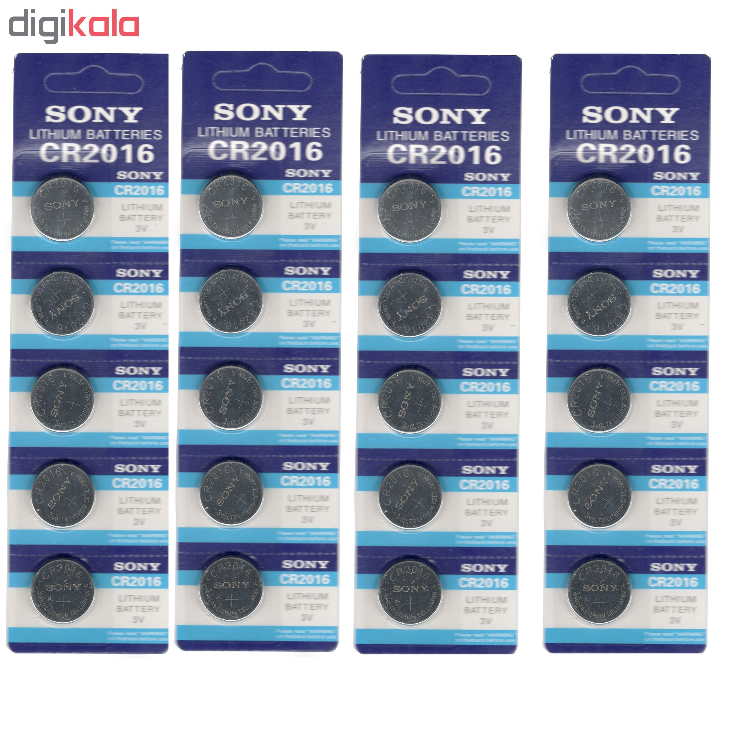 باتری سکه ای سونی مدل CR2016 بسته 20 عددی