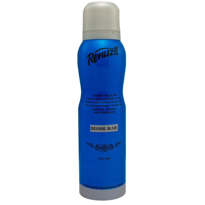 اسپری خوشبو کننده بدن مردانه رینو زیت مدل DESIRE BLUE حجم 150 میلی لیتر