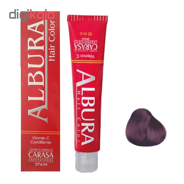 رنگ مو آلبورا مدل carasa شماره 4.20 حجم 100 میلی لیتر رنگ شرابی بنفش تیره