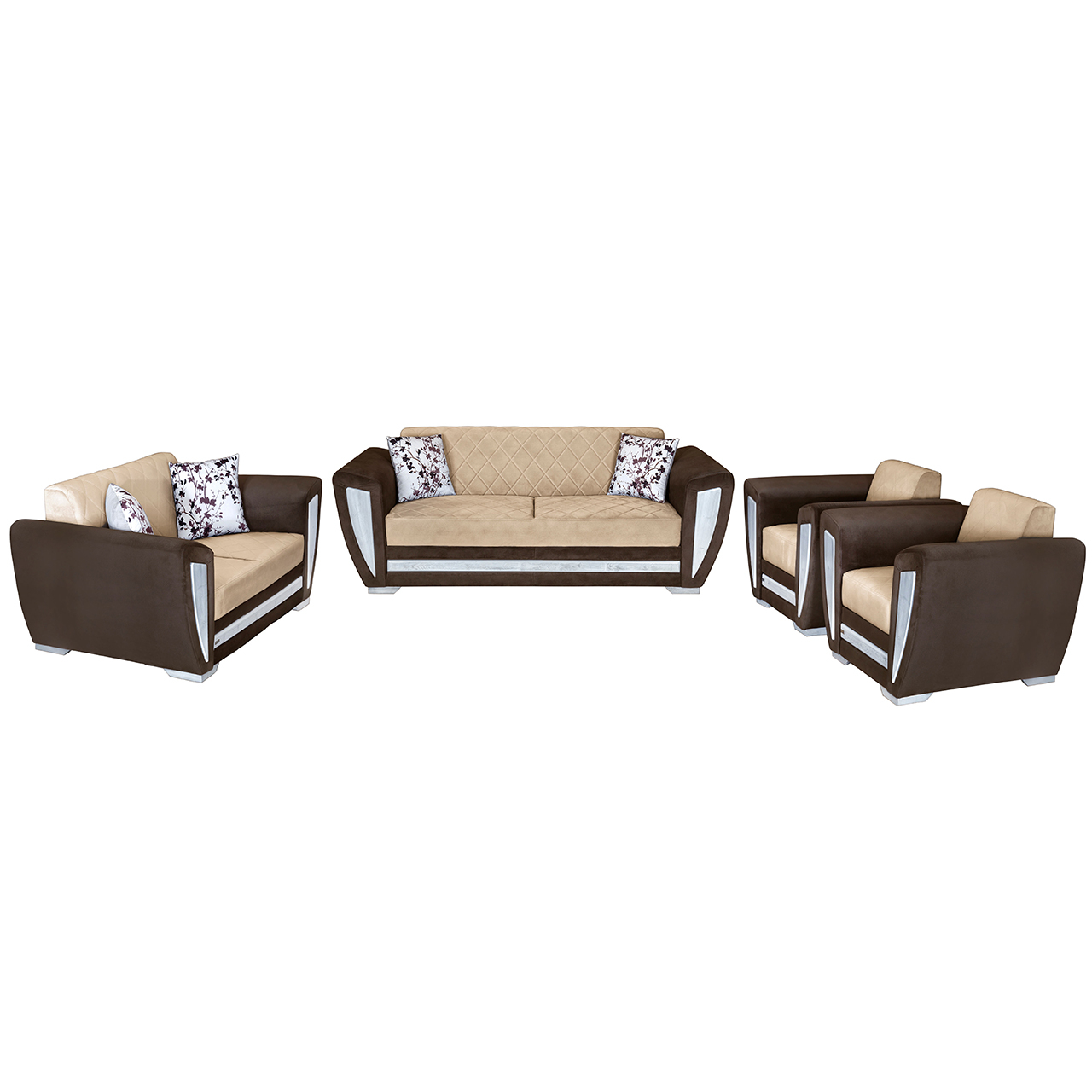 مبل راحتی هفت نفره چشمه نور کد MA-307-WT-BR-N