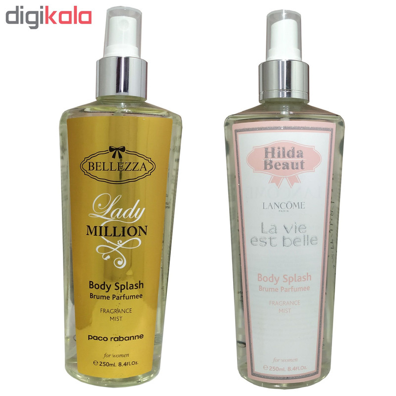 بادی اسپلش زنانه هیلدابیوت مدل LANCOME & LADY MILLION حجم 250 میلی لیتر مجموعه 2 عددی بادی اسپلش زنانه هیلدابیوت مدل LANCOME & LADY MILLION حجم 250 میلی لیتر مجموعه 2 عددی