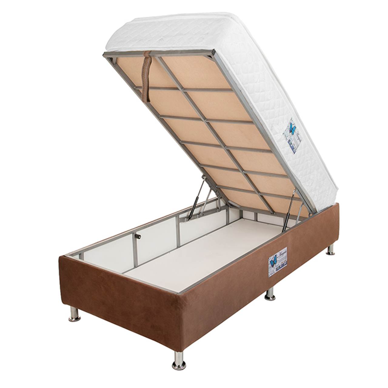 تخت خواب یک نفره آسایش باکس مدل AKA67 سایز 200 × 90 سانتی متر به همراه تشک طبی فنری