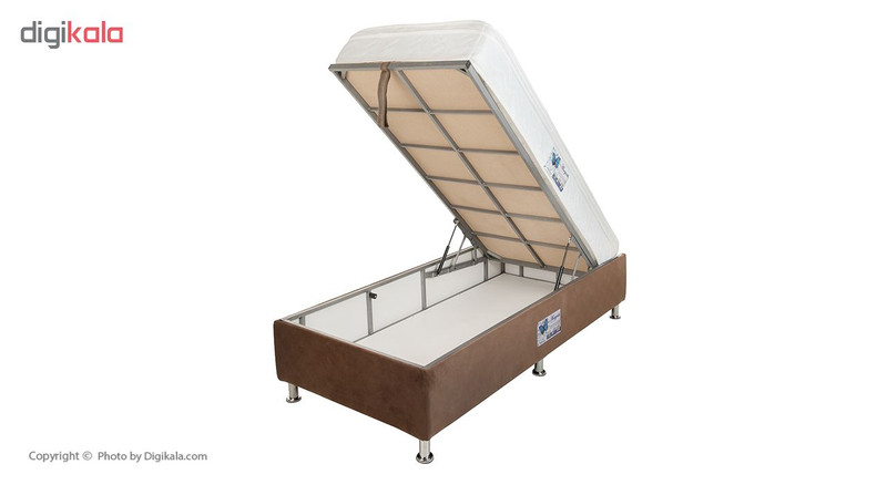 تخت خواب یک نفره آسایش باکس مدل AKA70 سایز 200 × 90 سانتی متر به همراه تشک طبی فنری یک طرف پد