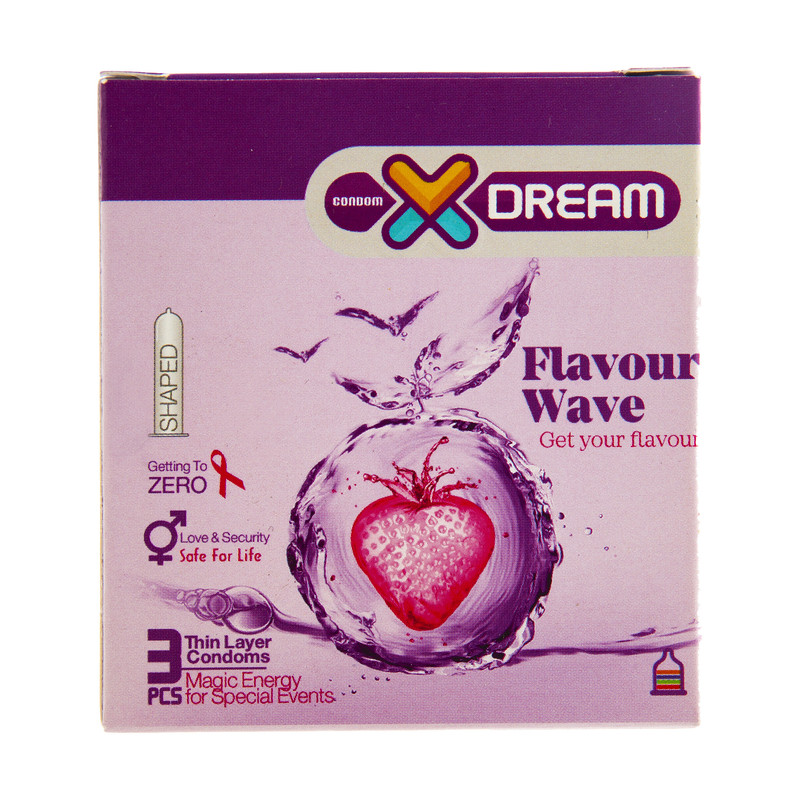 کاندوم ایکس دریم مدل Flavour Wave بسته 3 عددی کاندوم ایکس دریم مدل Flavour Wave بسته 3 عددی