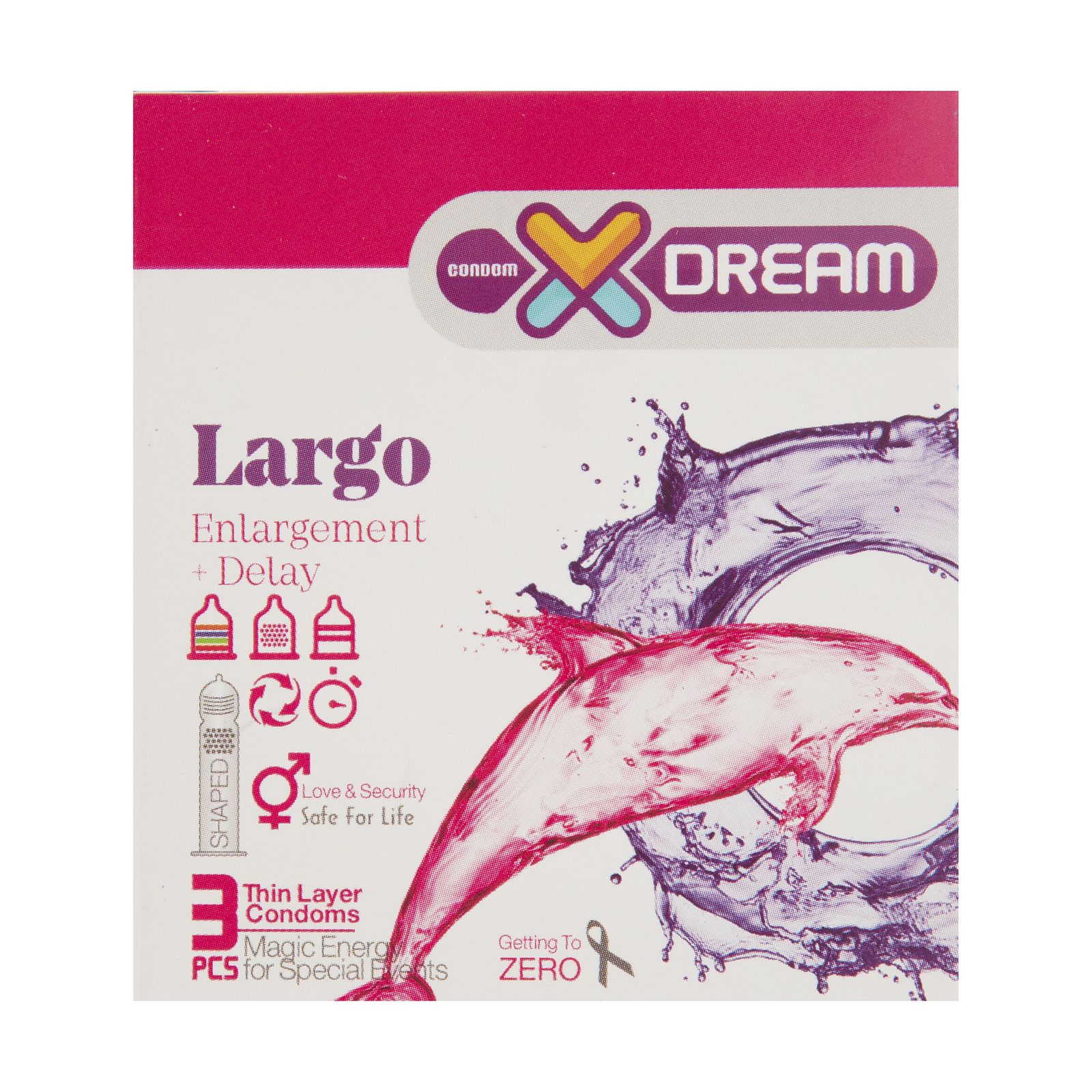 کاندوم ایکس دریم مدل LARGO بسته 3 عددی -  - 1
