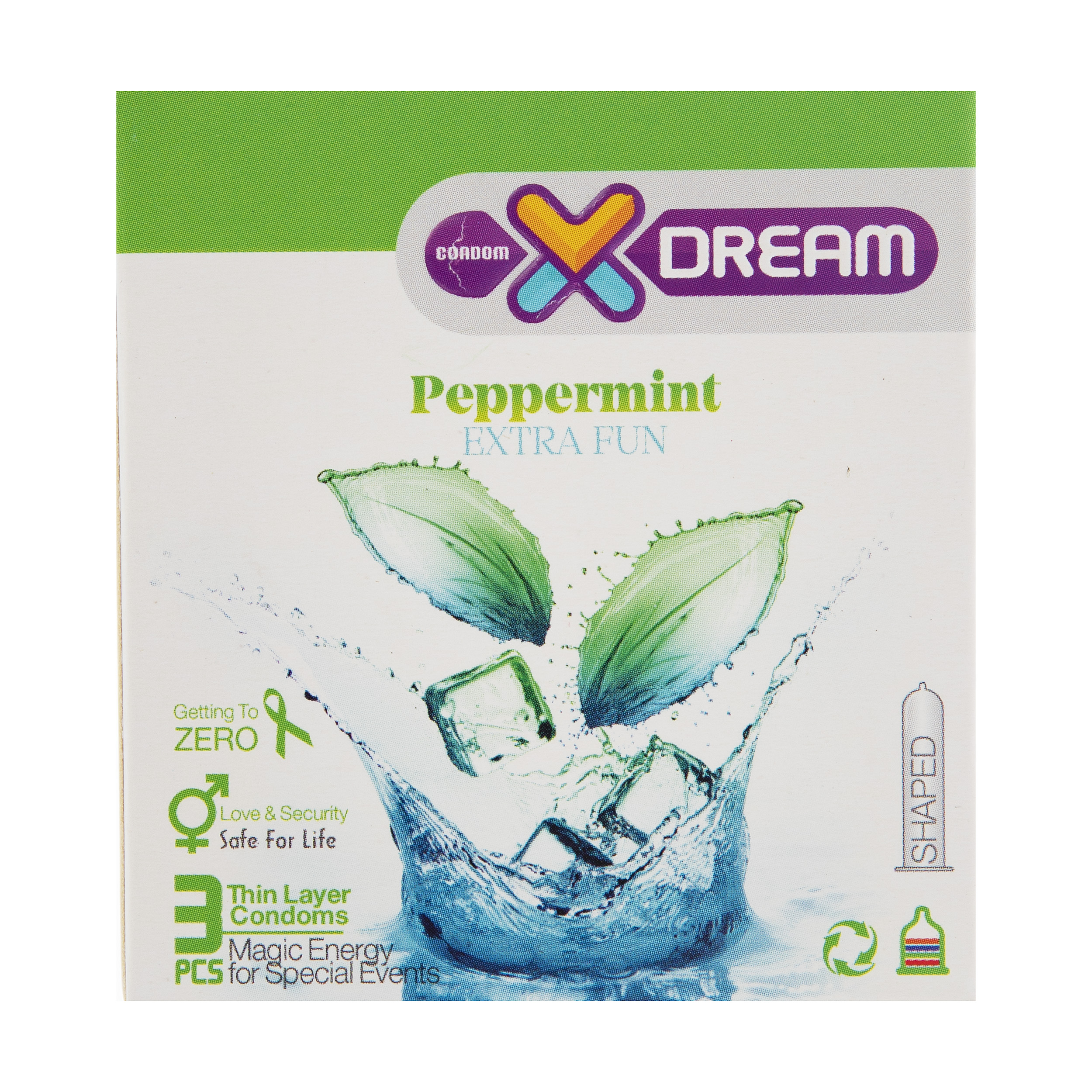 کاندوم ایکس دریم مدل Peppermint بسته 3 عددی