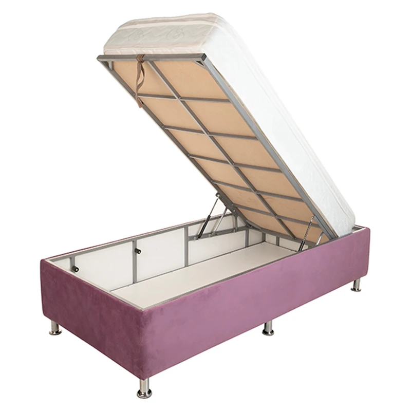 تخت خواب یک نفره آسایش باکس مدل AKA89 سایز 200 × 90 سانتی متر به همراه تشک طبی فنری