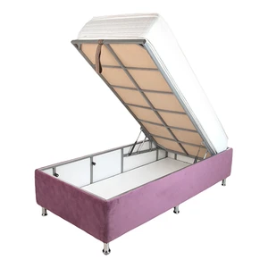 تخت خواب یک نفره آسایش باکس مدل AKA111 سایز 200 × 120 سانتی متر به همراه تشک طبی فنری دو طرف پد