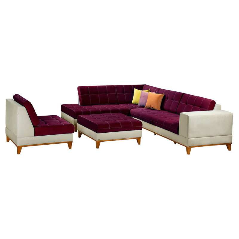 مبل راحتی هفت نفره چشمه نور کد MA-402.BR-CR-PUR