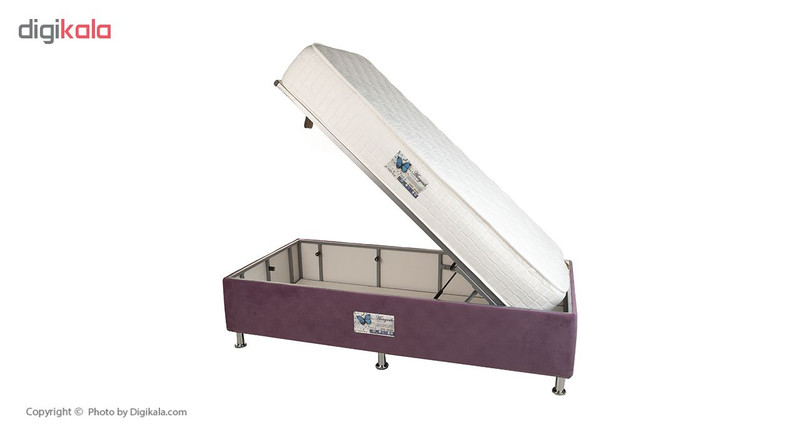 تخت خواب یک نفره آسایش باکس مدل AKA106 سایز 200 × 120سانتی متر به همراه تشک طبی فنری مموری فوم