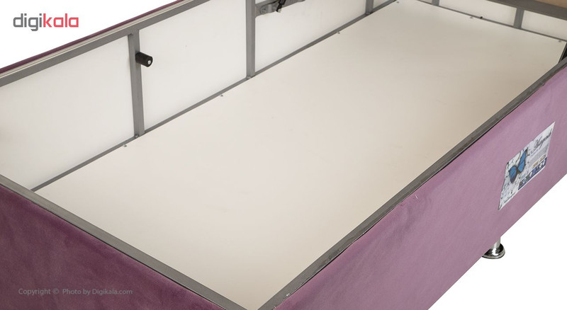 تخت خواب یک نفره آسایش باکس مدل AKA106 سایز 200 × 120سانتی متر به همراه تشک طبی فنری مموری فوم