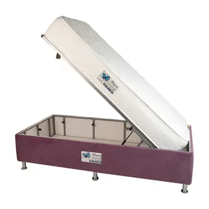 تخت خواب یک نفره آسایش باکس مدل AKA107 سایز 200 × 120سانتی متر به همراه تشک طبی فنری مموری فوم